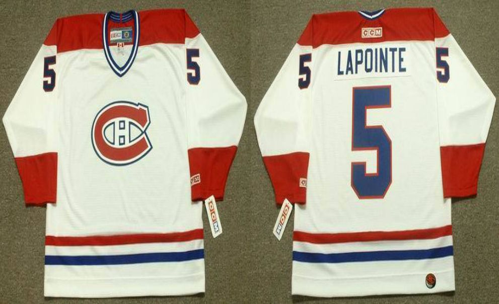 2019 Men Montreal Canadiens #5 Lapointe White CCM NHL jerseys